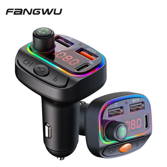 New Design FM RGB 7 Colors QC 3.0 Dual Car Charger: Brighten Your Drive with Advanced Technology