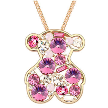 Necklace jewelry, Swarovski element bear pendant, one piece per style is available