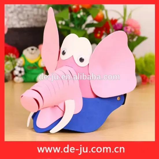 Party Decoration Pink Elephant Head Animal Hat Foam Visor