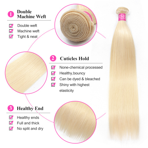 Wholesale double drawn unprocessed russian platinum virgin cuticle aligned honey blonde raw human hair 613 bundles