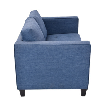 Italienischer Stil OEM 2-Sitzer Blauer Büschel-Stoff Gepolstertes Sofa Set Möbel Moderne Couch