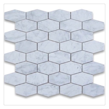 Carrara White Marble Hexagon Mosaic for Wall Background