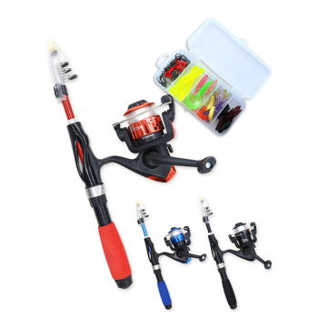 Ultra Short Carbon Fiber Telescopic Fishing Rod Combo Set with Tackle Accessories