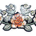 Patchs de fleurs de broderie 3d appliques orange