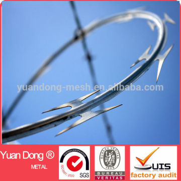 Galvanized 450mm coil diameter concertina razor barbed wire