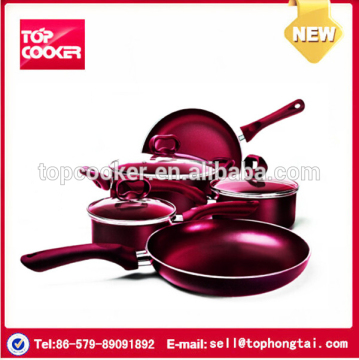 Induction bottom color non-stick coating cookware set