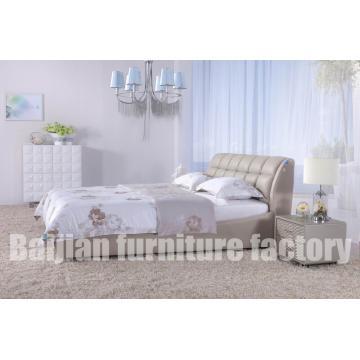 P130 Genuine Leather Bed, Bedroom Furniture bed,Bed Set