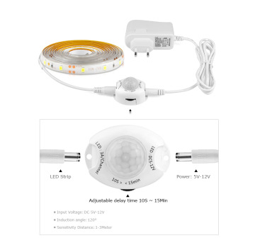 침실 장식용 방수 LED 모션 센서 라이트 스트립 -DC24V