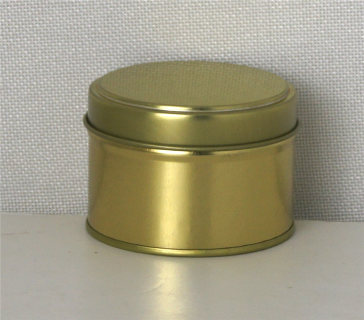 Custom Logo Gold Color Round Tea Tin Box