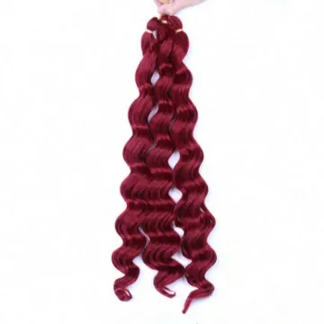 MYZYR 20" Synthetic Ombre Brazilian Ocean Wave Hair Bulk Crochet Braids Hair Extensions 80g/pack Deep Curly Bundle Twist Hair