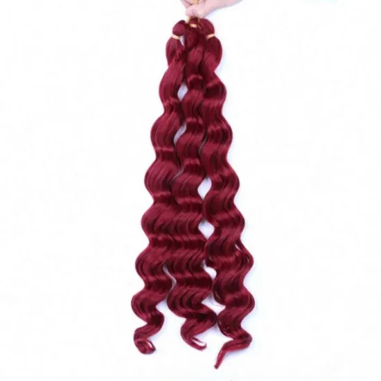 MYZYR 20" Synthetic Ombre Brazilian Ocean Wave Hair Bulk Crochet Braids Hair Extensions 80g/pack Deep Curly Bundle Twist Hair