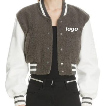 Short Plush Women's Baseball Jacket