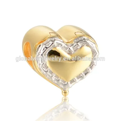 18K Gold Plated Love Heart Box Charms Brand 925 Sterling Silver & Gold Jewelry Fits Diy Bracelet For Women Jewelry