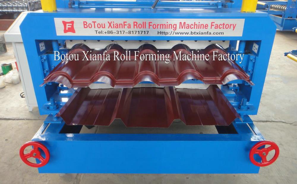 Maroon Glazed Chile 2 Layer Tile Roll Forming Machine