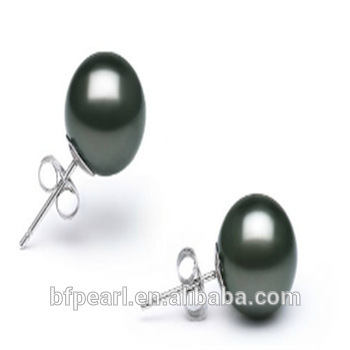 Ladies Earrings Designs Pictures Tahitian Pearls Earrings with 14k White Gold Post