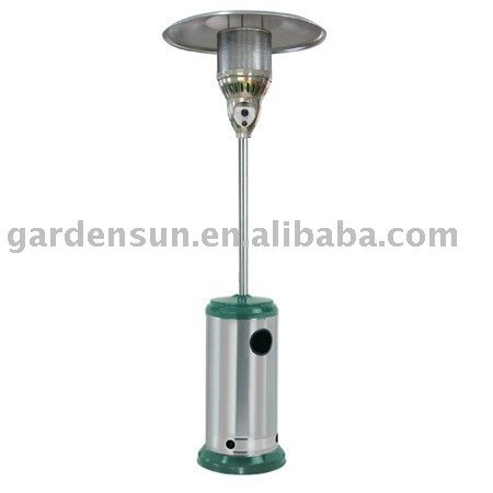 Stand-up stainless steel patio heater with table top
