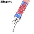 CA860 Cartoon Anime Print Cell Phone Straps Holder Key Badge Camera USB Holder Hanging Neck Rope Lanyard with Key Ring