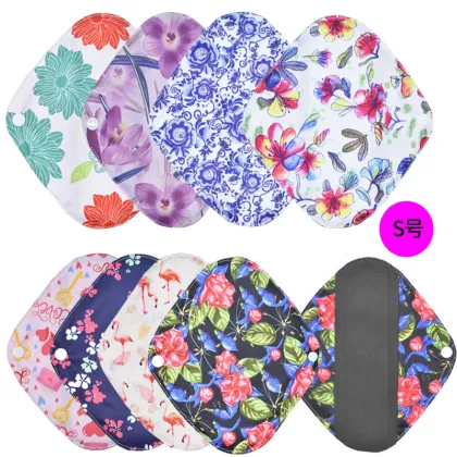Bamboo Charcoal Reusable Cloth Pads for Women - Washable Menstrual Napkins