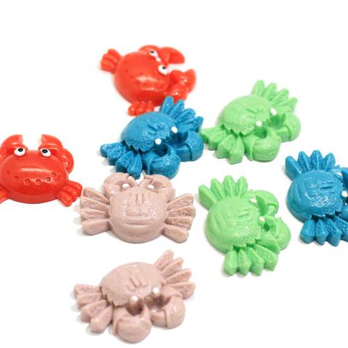 Cabochon en résine de crabe à dos plat multicolore pour décoration artisanale faite à la main ornements de jouets pour enfants entretoise de perle