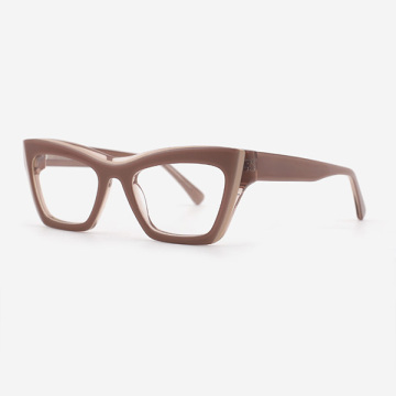 Bevelling Square cat-eye Acetate Female Optical Frames 23A3181