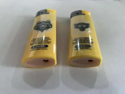 Custom yellow windproof electronic lighter