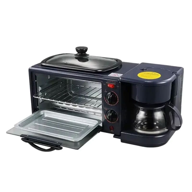 Three-in-One Breakfast Machine: Frying Pan, Toaster Oven & Coffee Maker