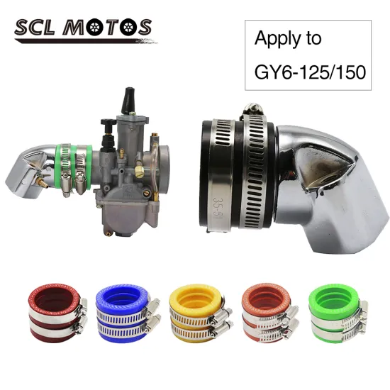 SCL MOTOS 1 Set Aluminum Alloy Intake Manifold With 35mm Carburetor Interface For Motorcycle Scooter GY6 125 GY6 150