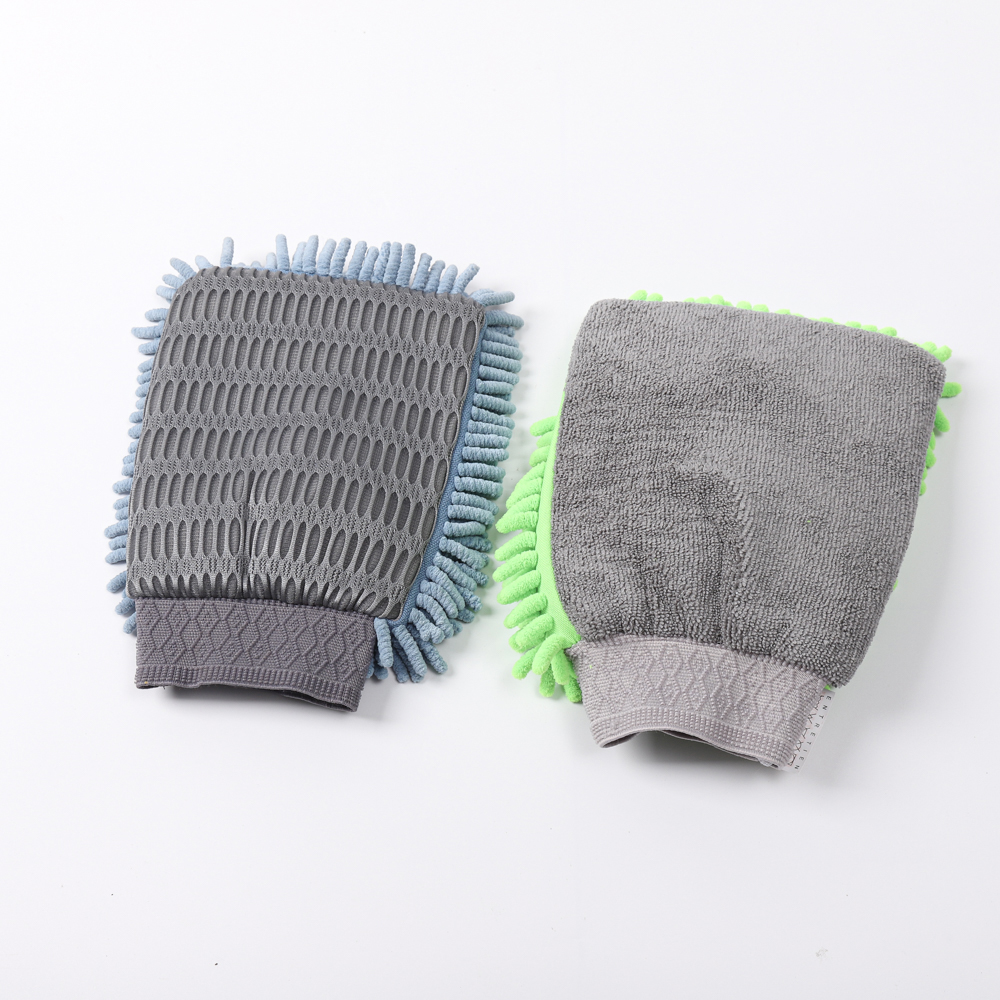 Double Side Function Micorfiberf Cleaning Mitt