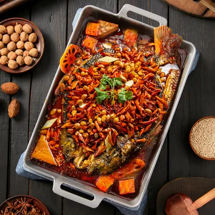 Commercial Pickled Peppers and Grilled Fish Seasoning Combination for Hot Pot