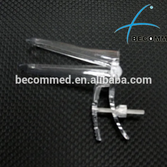 Disposable vaginal speculum with middle screw knob