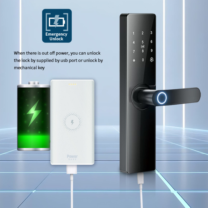 Отпечатка пальца RFID -карта Wi -Fi разблокировать замок двери квартиры