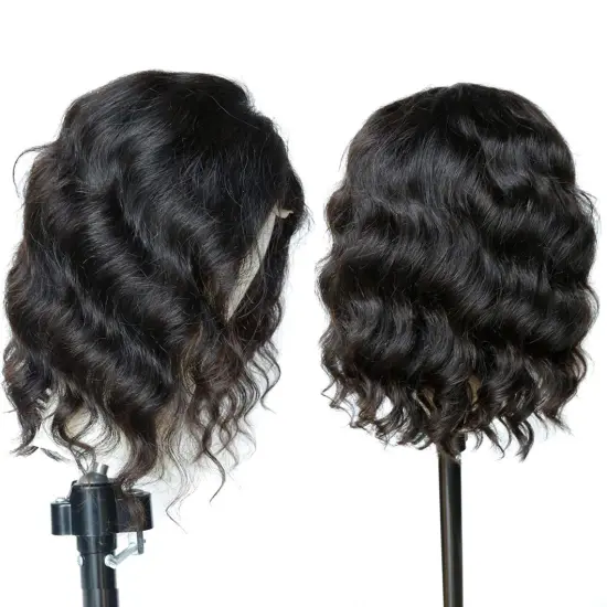 Uniky Short Loose Body Wave Wavy Lace Front Human Hair Wigs for Black Women Full Hd Frontal Wig Human Hair Ocean Wave Bob Wigs