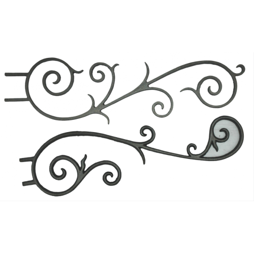 Ornamental wrought iron stair railing baluster