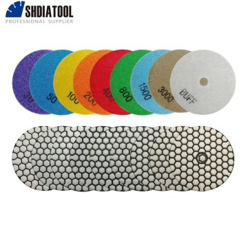 SHDIATOOL 4" 100MM Resin Bond Diamond Dry Polishing Pads for Granite and Marble