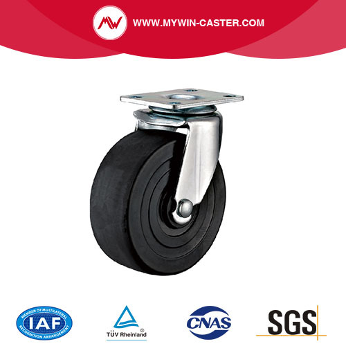 Europe Medium Duty Solid Rubber Plate Rigid Caster Wheels
