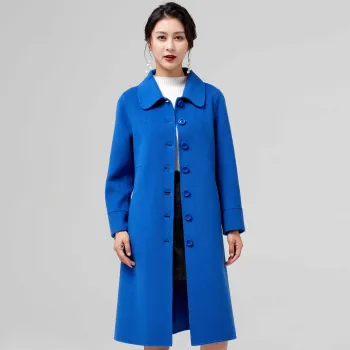 Wool Cashmere Overcoat in Royal Blue