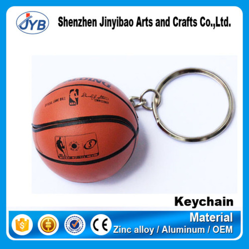 custom logo hot sale mini basketball shape leather keychain