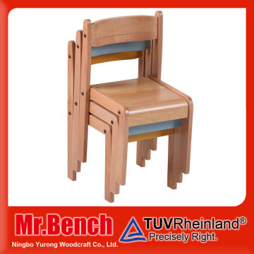 KD stackable study kid chair of solid beech wood hot sale in 2015 BC-K/D1001