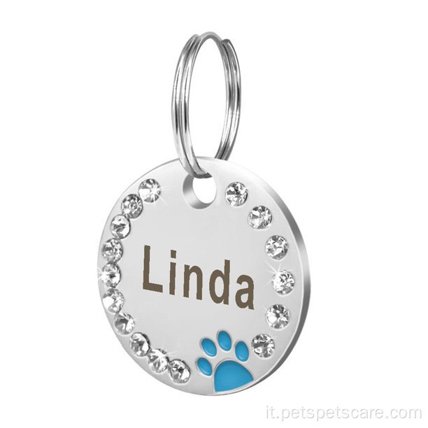 Tag per cani personalizzato Nome ID pet personalizzato inciso