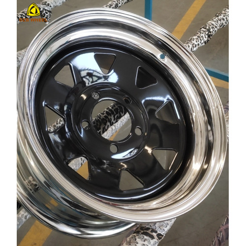 Black/Gold Chrome 15X7 Steel Wheels Car Wheels