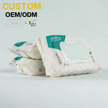 Eco-Friendly 64 Pcs Compostable Baby Wipes 99% Water Based