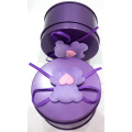 Purple Round Tin with Bear decoration