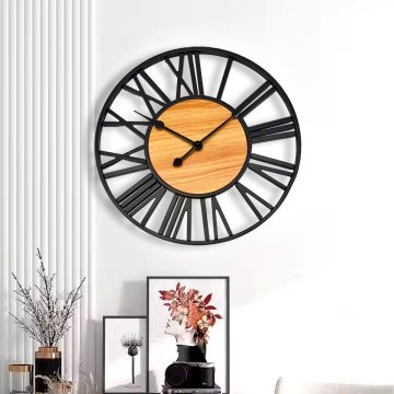 Custom Size Wrought Iron Wall Clock - Fashionable Silent Quartz Clock for Living Room and Bedroom