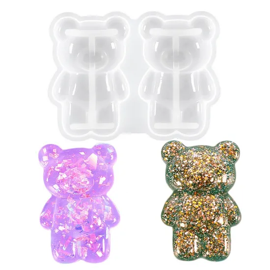 DIY Crystal Drop Glue Mold - 3D Bear Shaped Silicone Mold for Resin Casting