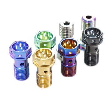 Titanium Hexagon Hollow Flange Single Brake Dual Line Caliper Motorcycle Frame Screws Kit - Wholesale Offer