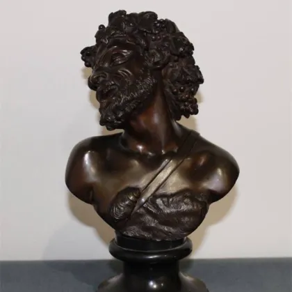 Hot Sale Metal Craft Bronze Bacchus Bust Sculpture
