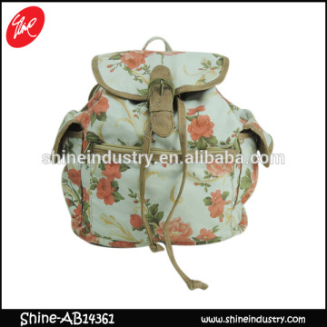 2015 fashion figure bagcotton fabric ladies backpack