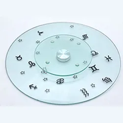 tempered glass swival plate with customized design