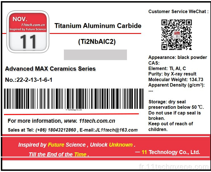 Superfine Tantalum en aluminium carbure max ti2nbalc2 poudre