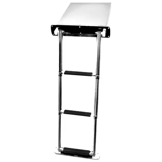 Stainless Steel Heavy Duty Boat Lock 3-Step Telescoping Diving Tube Ladder
